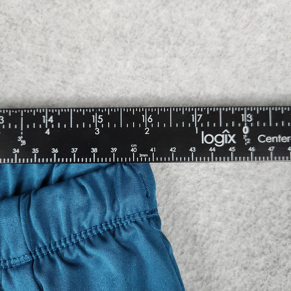 HH Works Scrub Pants Mens L Teal‎ Rebecca Cargo Drawstring Waist Stretch Medical